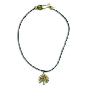  Bodhi Tree Rubber Necklace Recylcled Brass Jewelry