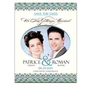  110 Save the Date Cards   Greek Teal Green Adorn