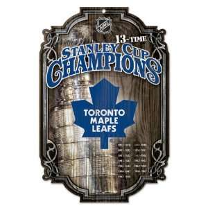  Toronto Maple Leafs Champion 11x17 Wood Sign Sports 