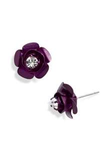 Betsey Johnson Purple Flower Earrings  