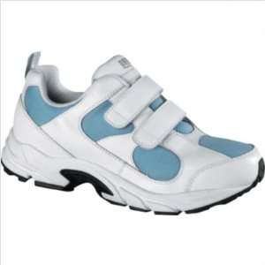 Womens FLASH VELCRO Athletic Sneaker   White/Blue Combo Size 8 Width 