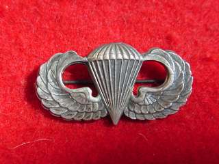   US Army Airborne Paratrooper Jump Wings, Qualification Badge, Sterling