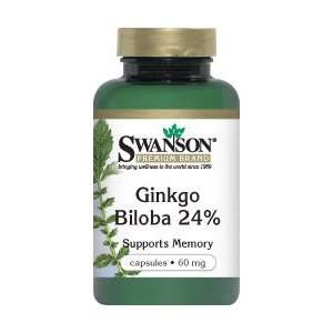  Ginkgo Biloba Extract 24% 60 mg 120 Caps by Swanson 