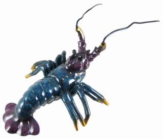 Gorgeous Mottled Blue Purple Spiny Lobster Statue  