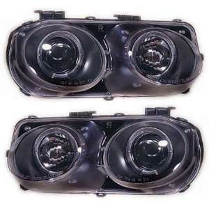   /Head Lamps, Projector W/ Rings/Black Housing / Blue Projector/1 pair