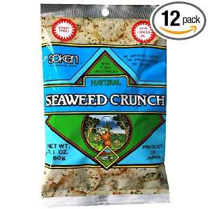 Soken Seaweed Crunch Snack, 2.1 Ounce Bags (Pack of 12)  