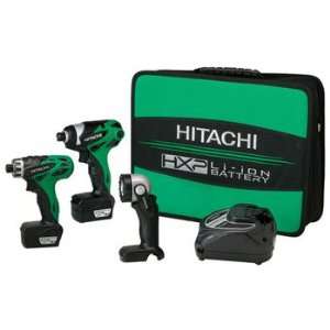  Hitachi KC10DAL 10.8 Volt Li Ion 3 Tool Combo Kit Includes 
