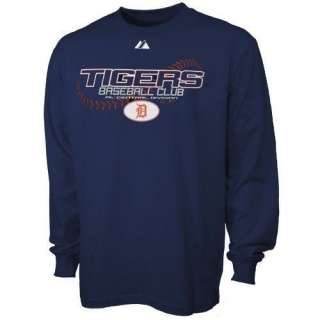   Tigers Youth On the Ball Navy Long Sleeve T Shirt by Majestic  