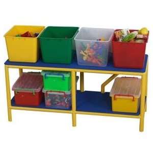  2 Tier Storage Unit with Tubs, Classroom Shelves