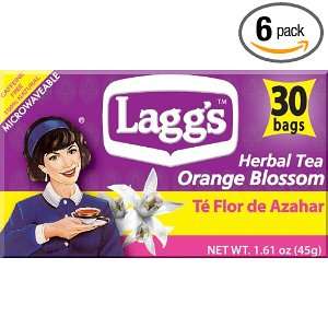 Laggs Tea Orange Blossom Tea, 30 Count Tea Bags (Pack of 6)  