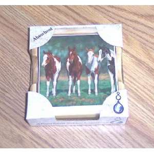  Coaster Set   Absorbastone   Horse   Pint Size Paints 