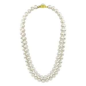  Majorica Jewelry 18 2 Row White Pearl Necklace Jewelry