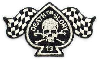 Lucky 13 Death or Glory Embroidered Patch Iron On Hot Rod