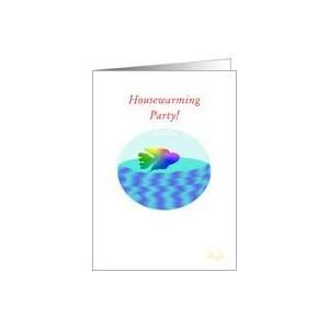 Invitation, Housewarming Party, Colorful Fish In A Bowl Card