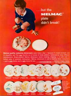 1963 Melmac Melamine Dinnerware 12 Plate Style Photo Ad  