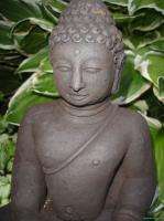 Buddha Meditating Sculpture Hand Carved lava stone Garden Statue 