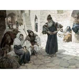  Old Man Invites The Levite by James Tissot. Size 10.00 X 7 