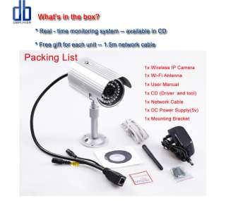 DB POWER Wireless WIFI CCTV Webcam Outdoor waterproof IP Camera IR 