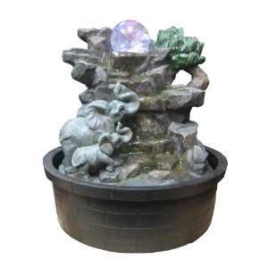   Elephants with Color LED Lights Indoor Water Fountain
