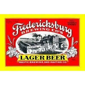  Vintage Art Fredericksburg Brewing Co.s Lager Beer 
