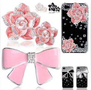   rhinestone crystal Camellia or Bow DIY Mobile Phone Case Deco Den Kit