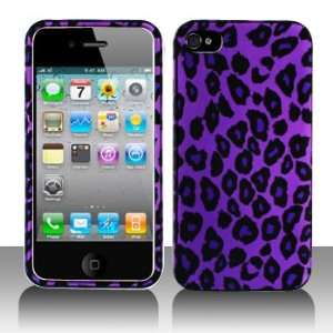 Cuffu   Purple Leopard   Apple iPhone 4 Case Cover + Screen Protector 