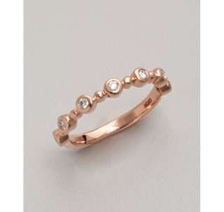 Colette Nicolai diamond and rose gold bezel ring