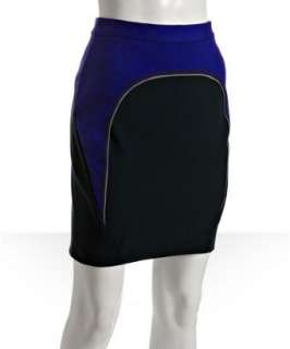 Proenza Schouler black stretch knit colorblock pieced pencil skirt 