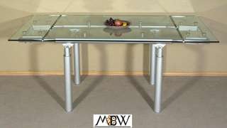 6Ft Metal & Glass Top Contemporary Dining Table  