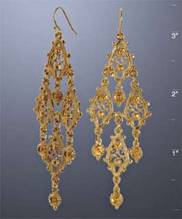 Ben Amun gold filigree drop chandelier earrings   