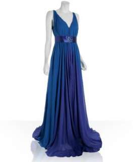 Marc Bouwer GlamIt blue purple ombré silk chiffon dress   up 