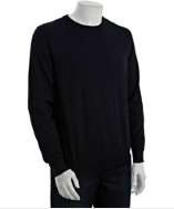 Brioni dark blue marled wool crewneck sweater style# 318668901