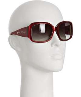 Bulgari red plastic oversized round sunglasses  