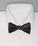 Countess Mara charcoal modern dot silk fixed bow tie style# 319543801