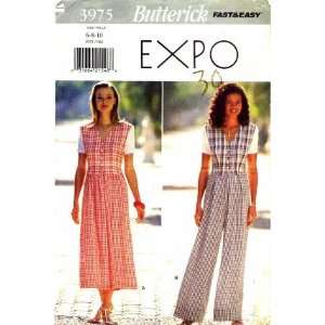  Butterick 3975 Sewing Pattern Dress Wide Leg Jumpsuit Size 