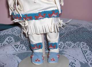 Native American Doll WHITE FEATHER Judy Belle Box Stand  