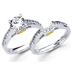   Rings Set 18k Multi Tone Gold Wedding Bands (1/2 Carat) Jewelers Mart