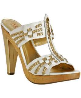 KORS Michael Kors white leather Tattoo braid detail mule sandals 