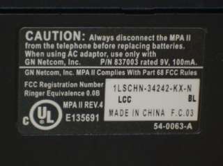 GN Netcom MPA II Telephone Headset Amplifier w/Headset  