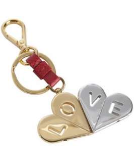 Prada gold Love heart charm key chain  