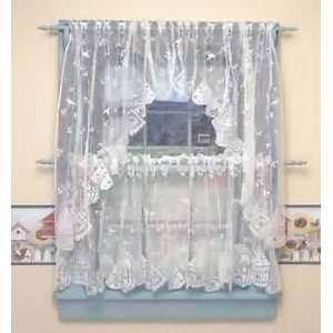  Curtains White Polyester, Lace 30 Curtain