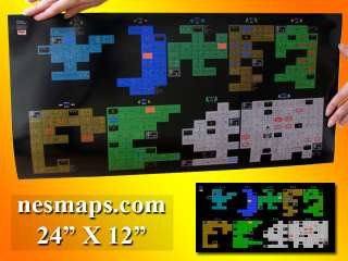 The Legend of Zelda Dungeons 1Q Map Poster 24x12 NES  