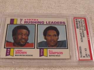 1973 Topps #1   1972 NFL Rushing Leaders   PSA 6 EX MT   O. J. SIMPSON