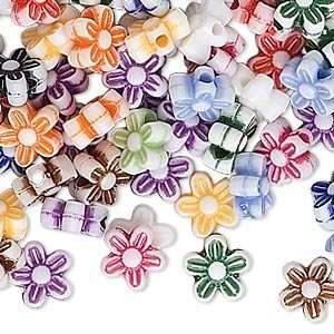  #7919 Acrylic bead assortment, large flowers, 9mm. Sold 