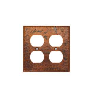Copper Switchplate Double Duplex, 4 Hole Outlet Cover Premier Copper 