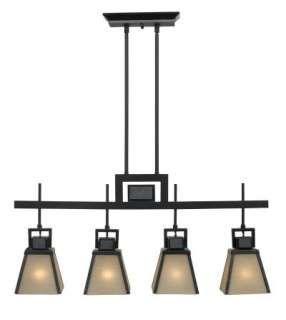   Island Pendant Lighting Fixture, Oil Rubbed Bronze, Stone  