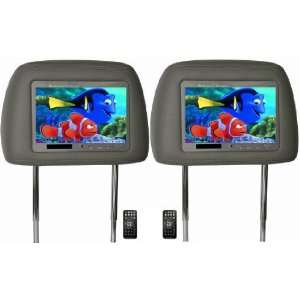  Gray Pair 7 Headrest Lcd TFT Monitors with Wireless 