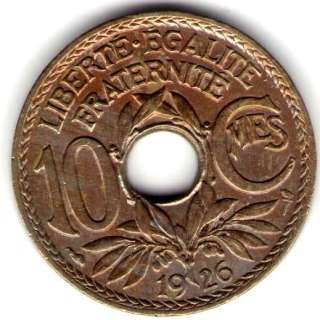 FRANCE COIN 10 CENTIMES 1926 AU +  