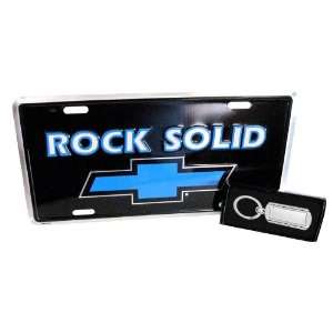  Chevy License Plate Rock Solid Bowtie with Key Chain 