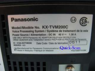 You are bidding on a Panasonic KX TVM200 Voice Mail System 4 Port 1000 